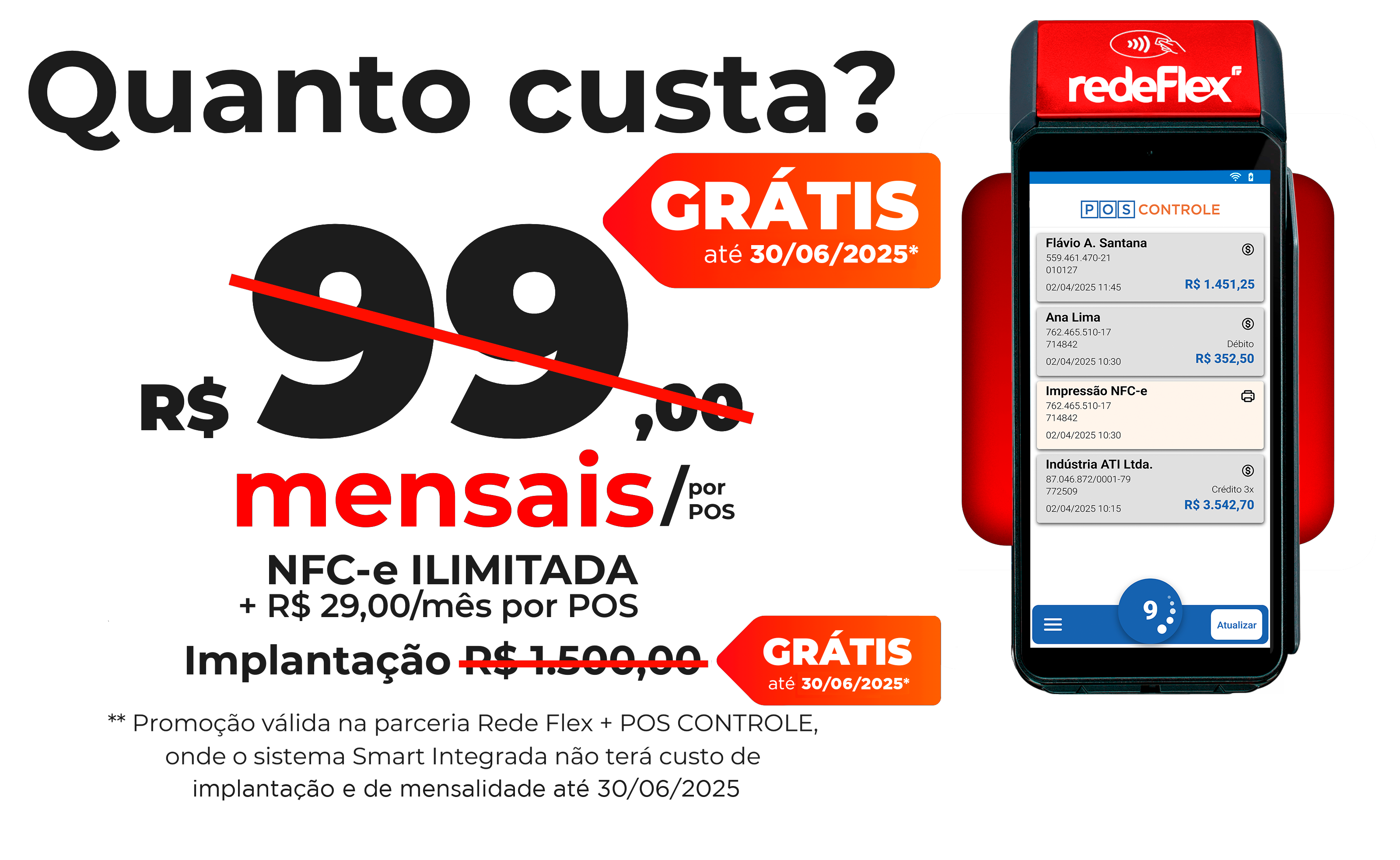  Promoção Smart TEF com preço e maquininha redeflex